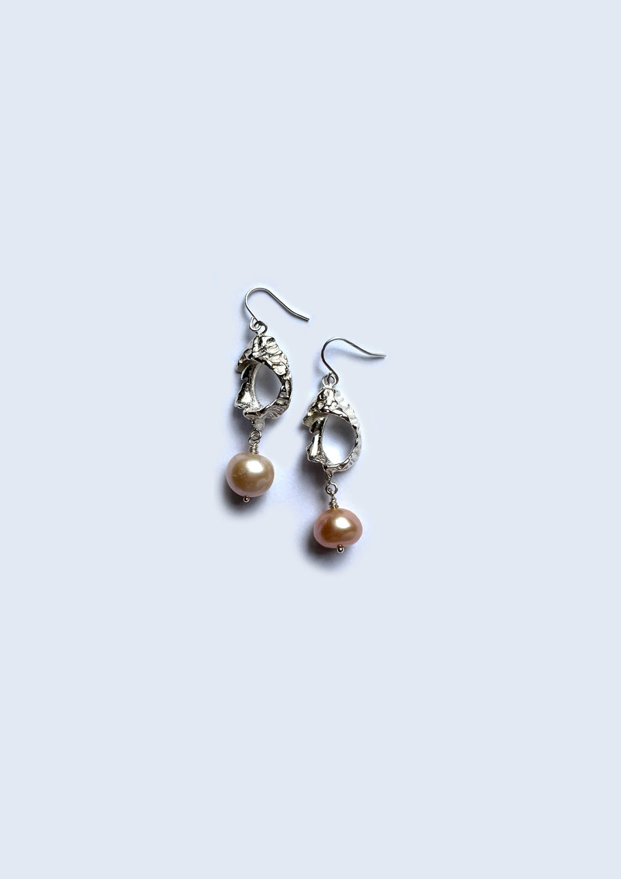 Textured Fragmented Shell Droplet Earrings