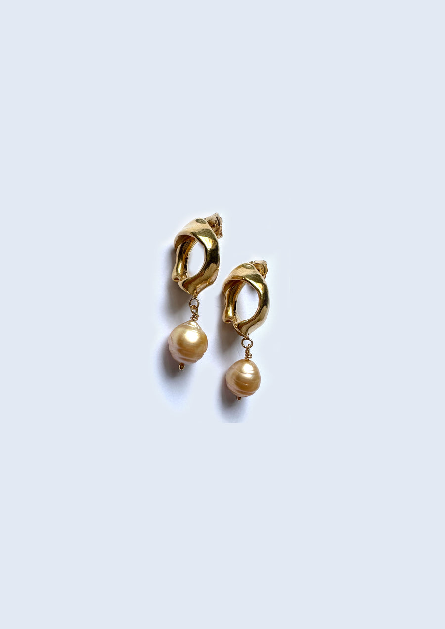 Smooth Fragmented Shell Droplet Earrings